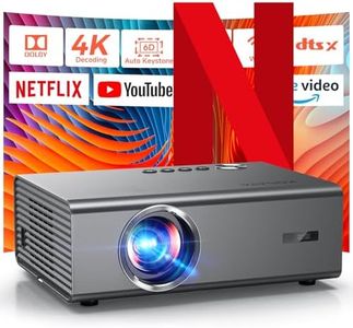 4K Projector with Netflix-Licensed&Dolby Audio, AI Auto Focus&6D Keystone Kogata Smart Projector with Built in Apps Outdoor Movie Proyector with WiFi 6 Bluetooth for Home Theater UPGRADE