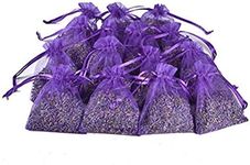 Wahdawn 15-Pack Insect Repellent Dried Lavender Scented Sachets Bags, Natural Moth Repellent for Clothes Storage, Closets and Drawers Accessories, Storage Deodorizer, Small (15, Dark Purple)