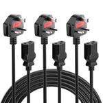 4FT Amplifier Power Cord, 3 Prong 18AWG Amp Power Cord Compatible with ION Block Rocker, ION Pathfinder, ION Tailgater Bluetooth Speaker, Guitar Amp Power Cable, 3 Pack