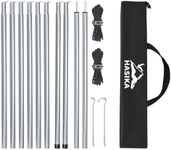 Hasika Camping Tent Pole Repair Kit Including Ropes Stakes Adjustable from 30" to 74.8" Replacement for Tarp Awning Rainfly 2 Set (10 Sections)