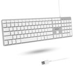 Macally Backlit Wired Keyboard for Mac | Compatible Apple Keyboard with Numeric Keypad | Comfortable All Day Typing USB Keyboard for MacBook Pro/Air, iMac, Mac Mini/Pro