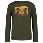 Under Armour Boys' Outdoor Long Sleeve Tee, Stylish Crew Neckline, Cute Full Fit, Green Scenic, X-Large