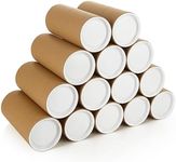 FWEEK 20 Pack 3x7 Mailing Tubes with Caps for Packaging Posters, 3mm Thick Shipping Cardboard Tubes Round Bulk Cardboard Tubes for Crafts, DIY Projects, Diorama (Brown)