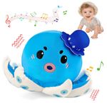 Baby Toys 6-12 Months,Crawling Octopus Baby toy-40 Nursery Rhyme & Dancing Walking Moving Bouncing Feature,Fun Interactive Tummy time Toys,Crawling Toys for 6 Month Old Baby Gifts