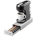 Navaris Coffee Pod Holder, Grey - Compact, Space Saving Coffee Capsule Storage Holders - Durable Espresso Organiser Station - Coffee Machine Drawer Ideal for Small Kitchens