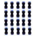 10mm Straight Pneumatic Fittings, 20 Pcs Air Line Fittings Connector, Plastic Push Quick Connect Couplings, Air Tool Accessories for Pipe Tube