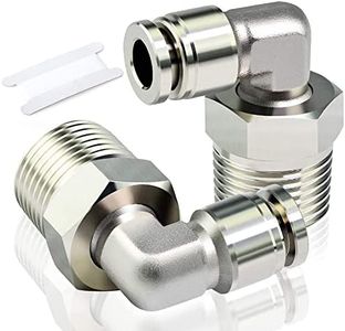 TAILONZ PNEUMATIC 304 Stainless Steel Male Elbow - 1/4 Inch Tube OD x 1/4 Inch NPT Thread 90 Push to Connect Tube Fitting PL-1/4-N2 (Pack of 2)