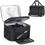 Wigojoy Slow Cooker Carrying Bag, Double Layer Insulated Design Slow Cooker Carrier with Removable Hard Liner and Pot Lid Fastener for 6-8 Quart Crock Pot, Black