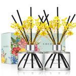 Cocod'or [COCODOR/Refreshing Air Flower Reed diffusers Oil with a Set of 5 Fiber Sticks, 200ml*2packs, Best for Home, Kitchen, Bathroom. Diffusers with sticks