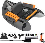 Xproutdoor Fishing Float Tube with Adjustable Backpack Straps, Storage Pockets, Fish Ruler, Fly Fishing Boat with Pump, Oar, Rod Holder and Mount, Fins, 350LBS Load Bearing Capacity, FT003,Grey