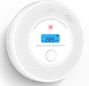 Alertlink 2-in-1 Smoke and Carbon Monoxide Detector Alarm, with Voice Alert,10-Year Battery Fire & CO Alarm with Large LCD Display, Easy Install with Adhesive or Screws