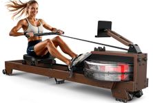 VOWVIT Rowing Machines for Home Gym: Foldable Water Rowing Machine Oak Wood Construction Blutooth Rower Machine Suit for 1.2 m to 2 m User Height & 175 kg Load