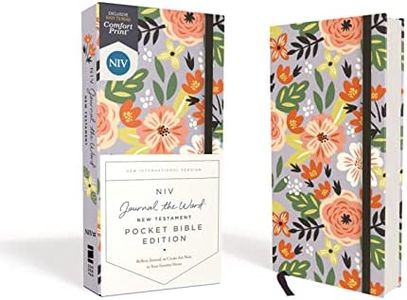 NIV, Journal the Word New Testament (Perfect for Note-Taking), Pocket Bible Edition, Hardcover, Floral, Red Letter, Comfort Print (NIV Journal the Word Bible)