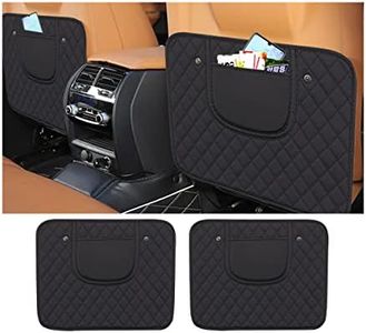 zipelo 2pcs Car Kick Mats, PVC Backseat Protector Cover Pad with Storage Bag, Seat Pad Cover for Kids Feet, Waterproof Guard Prevent Dirt and Trampling, Universal Auto Interior Accessories (Black)