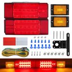 Gonice Premium 12V LED Trailer Light Kit, Super Bright Submersible Boat Trailer Tail Light, Led Trailer Lights and Wiring Kit for Camper Truck, RV Marine Snowmobile Under 80 Inch, IP68 Waterproof