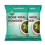 TrustBasket Organic Bone Meal for Plants Home Gardening | Steamed Bone Meal | Rich in Phosphorus and Calcium | Natural Plant Fertilizer| - 450 Grams (Set of 2)