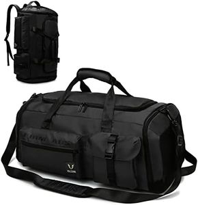 Myhozee Travel Duffle Bag, Waterproof Sports Gym Bags with Shoes Compartment & Wet Pocket, Overnight Carry On Travel Backpack for Men Women 65L Black
