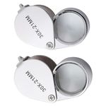 2 Pcs Mini 30X 21mm Jeweler Jeweler's Jewelry Loupe Magnifier by Crazy Cart