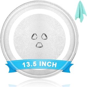 13.5" Microwave Plate Replacement for Panasonic Microwave Glass Turntable Plate,13-1/2" Microwave Plate Parts Tray Replacement Dishwasher Safe