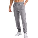 Hanes Men's Originals French Terry Joggers, Lightweight Sweatpants with Pockets, 30" Inseam, Black 50r Pe Heather, Large