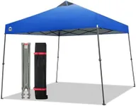 CROWN SHADES Pop Up Canopy Tent, One Push Pop up Tent, Wheeled Bag, 8 Stakes, 4 Ropes