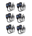 LipiWorld® 8MP (PV) Passive Video Balun BNC DC to RJ45 Network Transceiver Cat5/Cat6 Adapter AHD/TVI/CVI/CVBS for Full HD CCTV DVR Security Surveillance Camera System (Pack of 6)(Green,Yellow)