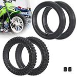 2 Sets 12.5x2.75 Heavy Duty Knobby Tires & Inner Tubes 12-1/2x2.75 Tire and Tube Sets with Bent TR87 Stem Replacement for Razor MX350 MX400 Dirt Rocket X-Treme X-560 GT-200 Scooter Mini Pocket Bikes