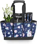 WORKPRO Garden Tool Bag, 9 Pockets Garden Tote Bag, Heavy Duty Oxford Garden Tool Storage Bag, Gardening Tool Kit Holder (Tools NOT Included), 12" x 12" x 6" (Blue Insects)