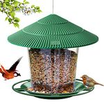 Hanizi Wild Bird Feeders for Outside, Squirrel Proof, Outdoor Hanging Feeders Wild Bird Seed, Garden Yard Decoration (Green)