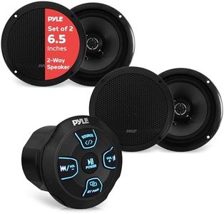 Pyle Système de haut-parleurs Bluetooth de qualité marine à montage encastré 2 voies Son stéréo amplifié Gamme complète Double dôme conique Étanche Utilisation universelle Véhicule Maison avec paire