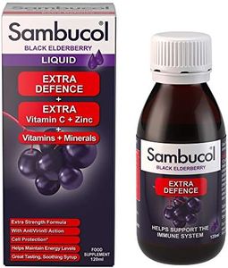 Sambucol Natural Black Elderberry Extra Defence | Vitamin C, B6 & D | Zinc | Folic Acid & Minerals | Immune Support Supplement | 120ml