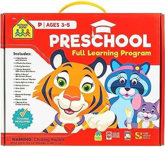 School Zone Full Learning Program for Preschool: Curriculum Set of Workbooks, Flash Cards, Early Reading, Educational Games, Write & Reuse, Alphabet, Numbers, Math, Colors, Shapes, and More