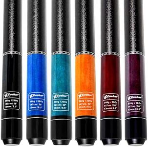 CUEBAR Pool Cue Sticks Set of 6, Pool Cues 18 19 20 21 Oz, 2-Piece House Bar Billiard Cue Sticks with Imitation Leather Grip, 58" Pool Table Sticks for Men Women - Black Blue Teal Orange Red Purple