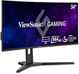 ViewSonic Omni VX3418-2KPC 34inch WQHD 3440x1440p 144Hz 1ms 1500R Curved Gaming Monitor, HDR10, AMD FreeSync Premium, Flicker-Free, HDMI, DP, Speakers