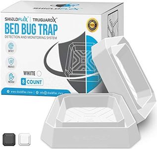 Bed Bug Trap — 8 Pack | TruGuard X Bed Bug Interceptors (White) | Eco Friendly Bed Bug Traps for Bed Legs | Reliable Insect Detector, Interceptor, and Monitor for Pest Control and Treatment