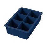 Tovolo Silicone King Cube Ice Tray Slow Melting Makes 2'' Cubes Blue