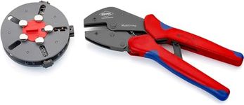 Knipex MultiCrimp® Lever Action Crimping Pliers with changer magazine burnished, with multi-component grips 250 mm 97 33 01