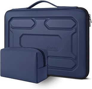 DOMISO 17,3 pollici Custodia per laptop da con manico Custodia protettiva in EVA impermeabile antiurto per 17.3" Dell Inspiron/MSI GS73VR Stealth Pro/HP Envy 17/LG Gram 17"/ROG Strix GL702VS,Blu scuro