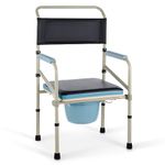 VONOYA Lightweight Bedside Commode w Removable Seat Pad, Portable Foldable Commode Chair with Built-in Toilet for Disabled People The Elderly & Others up to 150 kg, Adjustable Height Folding Stool