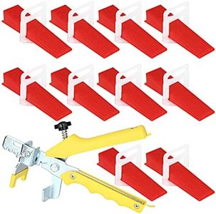 GOYADA Lot de 601 Système de Nivellement, Languette de Nivellement 1.5 mm, avec 500 Languettes de Traction, 100 Cales Réutilisable, 1 Pince pour Aider à la Pose de Carrelage 6 à 15 mm de épaisseur