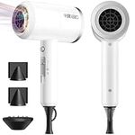 SHRATE Ionic Hair Dryer, Professional Salon Negative Ions Christmas Blow Dryer, Powerful 1800W for Fast Drying, 3 Heating/ 2 Speed, Cool Button, Damage Free Hair with Constant Temperature, Low Noise, White