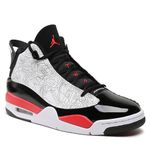 Air Jordan Dub Zero Men's Shoes, White/Fire Red-black, 12