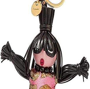 Prada Trick Pelle Felce Pink Dress Jasmine Doll Keyring Key Charm 1TL171