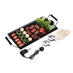 CASART Electric Teppanyaki Grill Table, 1800W Non-stick Griddle with Wooden Shovel, Outdoor Indoor BBQ Barbecue Hot Plate for Kitchen Dinner Party Camping Festival Cooking (Large)