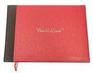 True-Ally Visitors Guest Notebook/Visitor Log Book/Visitor Registration Book/Business/Hotels/Guest Houses/Reception Elegant Faux Leather Cover Business Supplies | Red Color | F/s Size