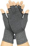 Vive Arthritis Gloves with Grips - Men & Women Textured Fingerless Compression - Open Finger Hand Gloves for Rheumatoid and Osteoarthritis - Arthritic Joint Pain Relief for Computer Typing (Large)