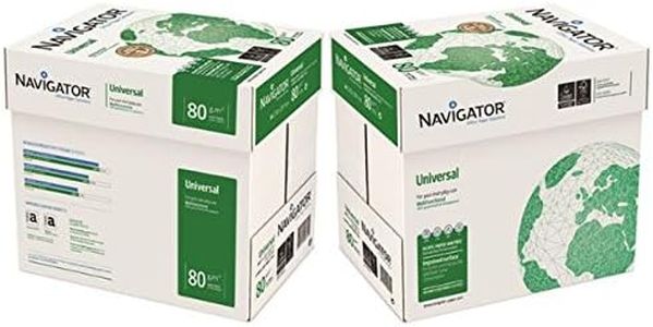 NAVIGATOR universal Papel para fotocopiadora (A4, 80 g/m²), color blanco NAV0317 [5 x 500 hojas]