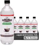 Superior Trading Co. Liquid Bioethanol Fuel for Tabletop Fire Pit, Clean-Burning, Smoke-Free, Odorless, No Toxic Fumes, Safety-Pour Bottle, 4 Pack