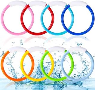 Vellibring 8PCS Pool Diving Swim Toys Colorful Underwater Training Sinking Throwing Dive Rings for Kids Summer Pool Swimming Party Favor Games