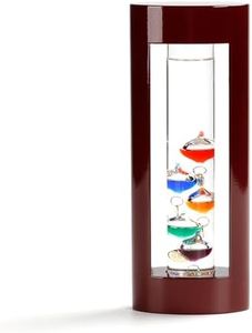 Lily's Home Galileo Thermometer 9”-Wooden Frame, Measures from 64ºF to 80ºF, Galileo Thermometer for Indoor Home Décor, Galileo Glass Thermometer for Home, Office or Covered Patio